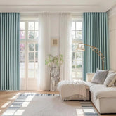 Cortina Personalizada Térmica Blackout em Chenille Jacquard Azul Céu Priscilla